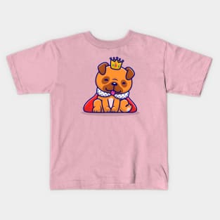 Cute King Pug Dog Sleeping Cartoon Kids T-Shirt